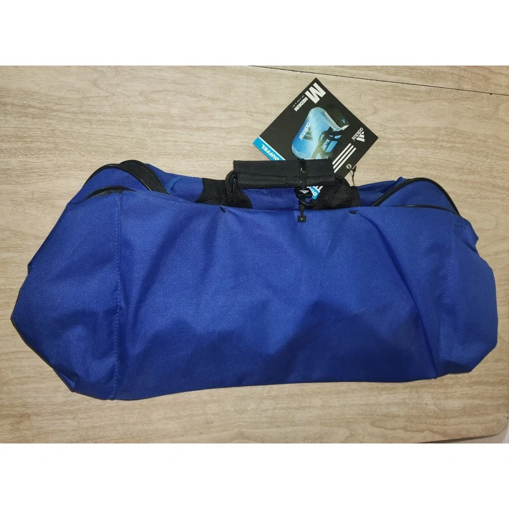 Adidas Diablo MEDIUM Duffel CORE TRAVEL‎ Bag BLACK/WHITE/BLUE 2 POCKETS~NEW+TAGS